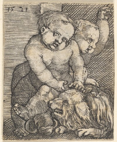 Two Boys Playing with a Dog, mid-16th century by Barthel Beham