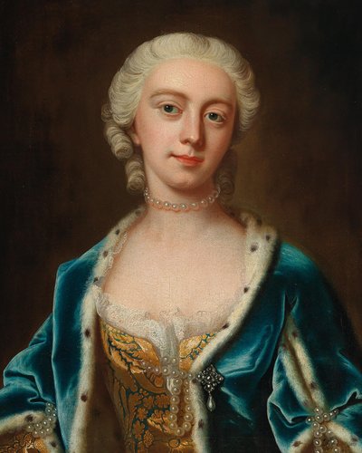 Portrait of Augusta of Saxe-Gotha, Princess of Wales by Barthelemy Du Pan
