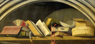 Still Life with Books in a Niche by Barthelemy d
