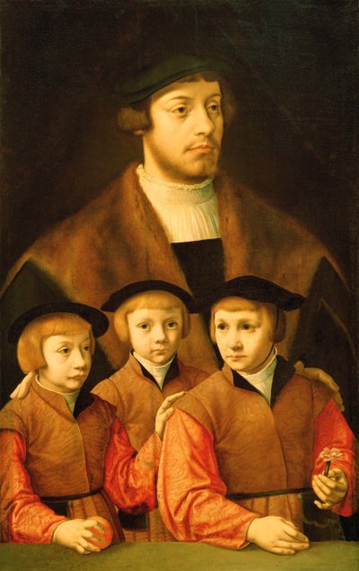 Portrait of a Man and His Three Sons, late 1530s-early 1540s by Bartholomaeus Bruyn