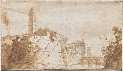 A View of Bracciano with the Church of S. Maria Assunta by Bartholomeus Breenberg