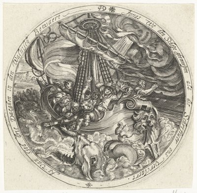 Jonah Thrown Overboard by Sailors by Bartholomeus Willemsz. Dolendo
