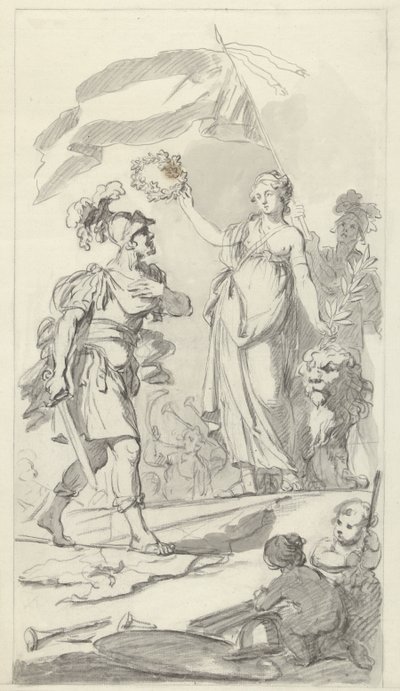 The Brave Batavian Crowned by the Dutch Maiden, 1799 by Bartholomeus Ziesenis