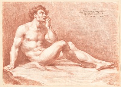 Seated Male Nude, Seen from the Side (1st Prize 1788) by Bartholomeus Ziesenis