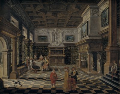 Sumptuous Renaissance Interior with a Banquet by Bartholomeus van Bassen