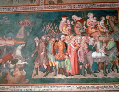 Fresco of the Israelites Crossing the Red Sea, 14th century by Bartolo di Fredi