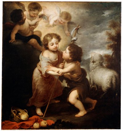Christ and John the Baptist as Children by Bartolomé Esteban Murillo