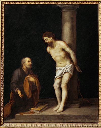 Christ at the Column by Bartolome Esteban (school of) Murillo