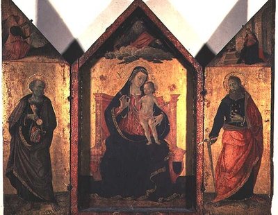Madonna and Child with St. John the Baptist and the Apostle Peter by Bartolomeo Caporali