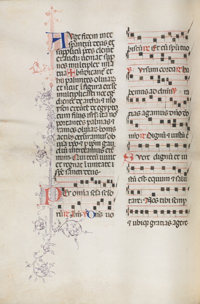 Missale: Fol. 111v, Contains Some Music as Part of Palm Sunday Liturgy by Bartolomeo Caporali