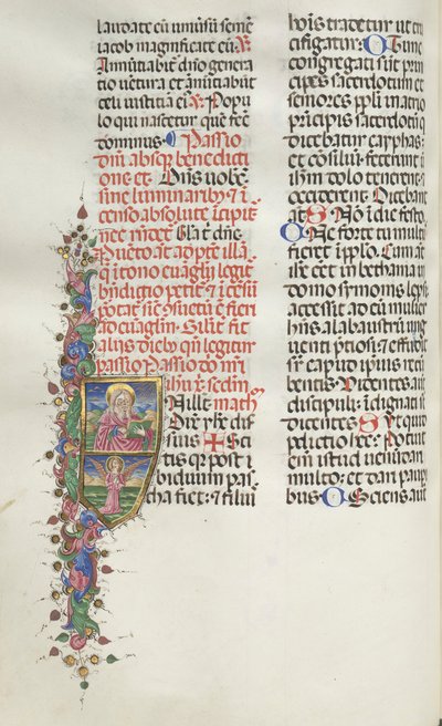 Missale: Fol. 116: Saint Matthew with Angel by Bartolomeo Caporali
