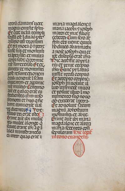 Missale: Fol. 122: contains music for Hely Hely Lama etc. within St. Mattion Passion by Bartolomeo Caporali