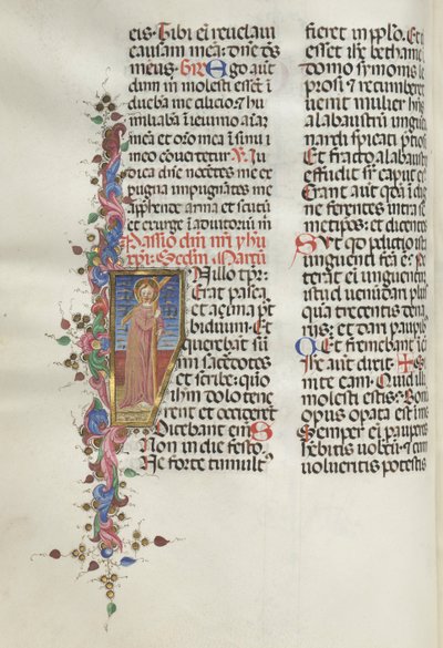 Missale: Fol. 124v: Christ holding the Cross, 1469 by Bartolomeo Caporali