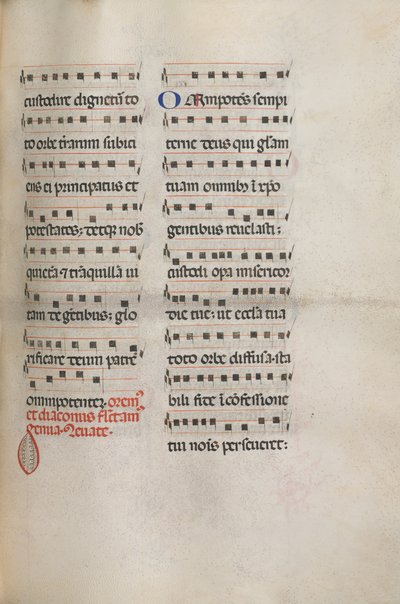 Missale: Fol. 146: Music for various prayers by Bartolomeo Caporali