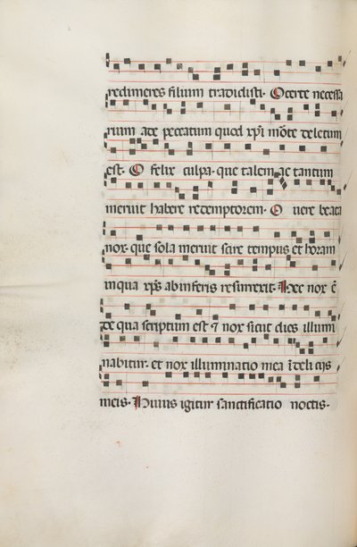 Missale: Fol. 155v: Music for Exultet, 1469 by Bartolomeo Caporali