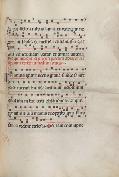 Missale: Fol. 156: Music for Exultet, 1469 by Bartolomeo Caporali