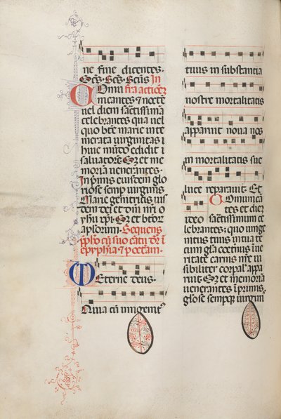 Missale: Fol. 177v: Music for various ordinary prayers, 1469 by Bartolomeo Caporali