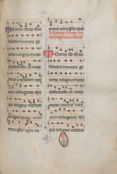 Missale: Fol. 182: Music for Various Ordinary Prayers, 1469 by Bartolomeo Caporali