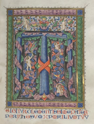 Missale: Fol. 186: Decorated Initial T[e igitur] Full Page by Bartolomeo Caporali