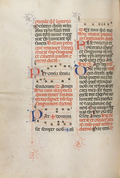 Missale: Fol. 190v: Music for Various Prayers, 1469 by Bartolomeo Caporali
