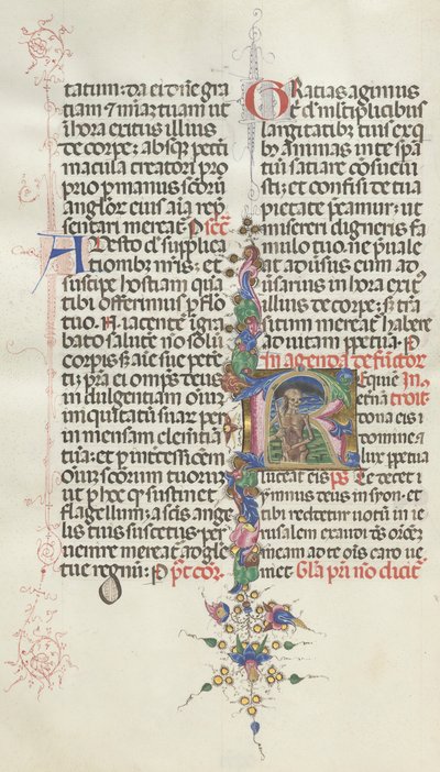 Missale: Fol. 387v: Death represented as a Skeleton with a Sickle, 1469 by Bartolomeo Caporali
