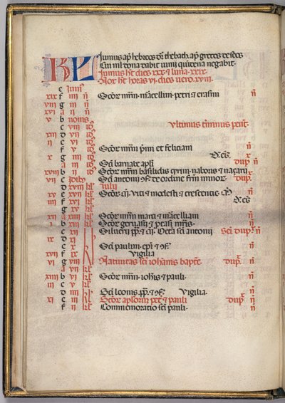 Missale: June Calendar Page by Bartolomeo Caporali