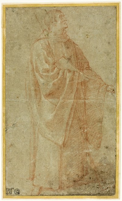 Standing Monk Holding a Book and Staff by Bartolomeo Cesi