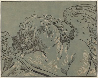 Cupid Asleep by Bartolomeo Coriolano after Guido Reni