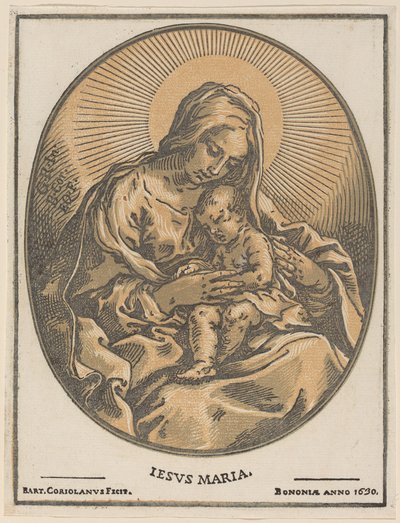 Virgin and Child by Bartolomeo Coriolano after Guido Reni