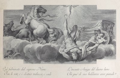 Plate 34: Auriga, the Charioteer, Falls from the Chariot at Center, with Three Horses by Bartolomeo Crivellari