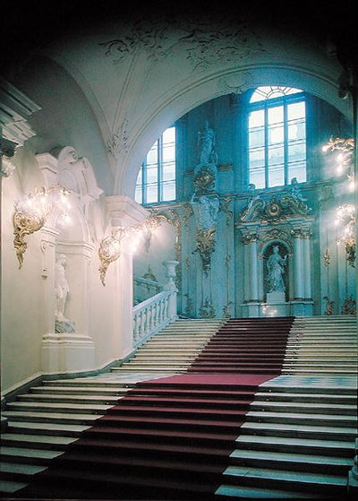 Main Staircase from the Jordan Gallery by Bartolomeo Franceso Rastrelli