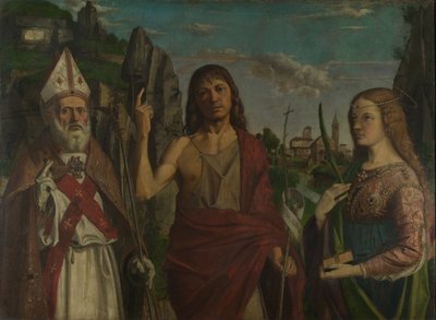 Saint Zeno, Saint John the Baptist and a Female Martyr, c. 1495 by Bartolomeo Montagna