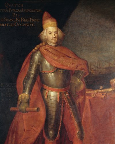 Portrait of Doge Francesco Morosini (1619-1694), known as the Peloponnesiacus (detail) by Bartolomeo Nazzari