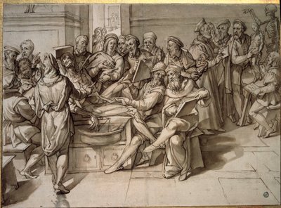 Anatomy lecture given by Michelangelo Buonarroti (Michelangelo) by Bartolomeo Passarotti