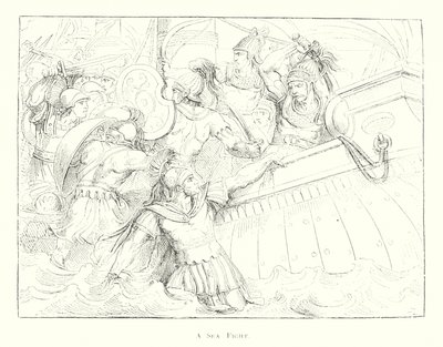 A Sea Fight by Bartolomeo Pinelli