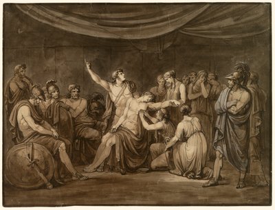 Achilles Swears an Oath to Avenge the Dead Patroclus, Killed by Hector by Bartolomeo Pinelli