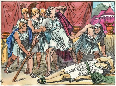 Alexander the Great Being Drunk Killed Clitus by Bartolomeo Pinelli