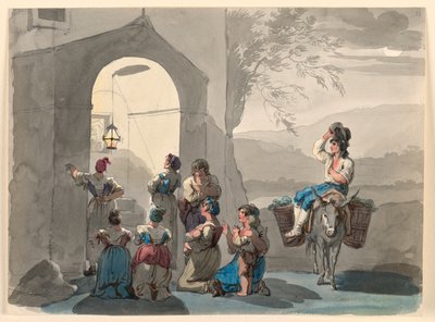 Ave Maria at Tivoli by Bartolomeo Pinelli