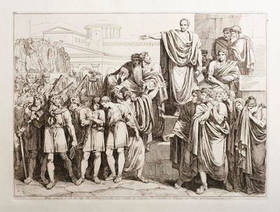 Brutus Sentences His Two Sons Titus and Tiberius to Death by Bartolomeo Pinelli