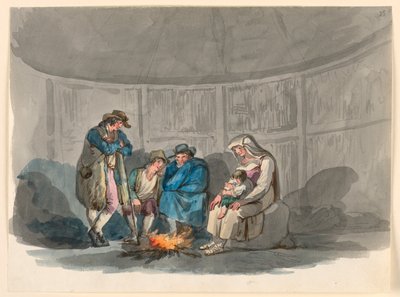 A Family of Shepherds at Night, 1807-08 by Bartolomeo Pinelli