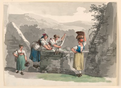 Laundry in the Mountains Near Rome, 1807–08 by Bartolomeo Pinelli