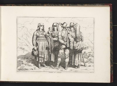 Three Women and Two Men from Sonnino by Bartolomeo Pinelli