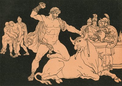 Entellus Killing the Bull by Bartolomeo Pinelli