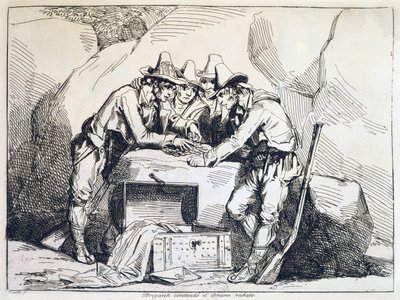 Group of Bandits, engraving by Bartolomeo Pinelli