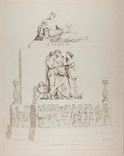 Monument to Antonio Canova by Bartolomeo Pinelli