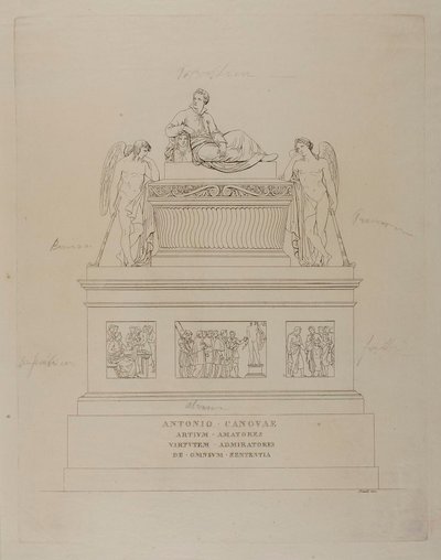 Monument to Antonio Canova, Sketch by Bartolomeo Pinelli