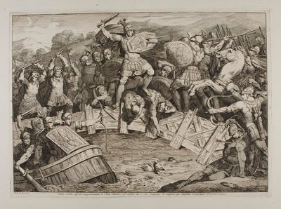 Horatius Cocles Fights on the Sublician Bridge by Bartolomeo Pinelli