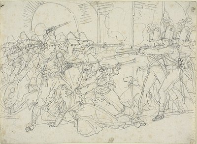 Study for Events of the Life of Massaroni, an Italian Bandit by Bartolomeo Pinelli