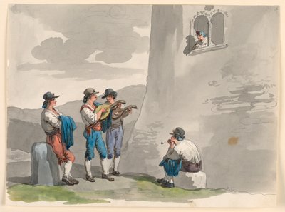 The Serenade by Bartolomeo Pinelli