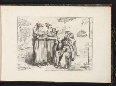 Two Women from Frascati and a Hermit by Bartolomeo Pinelli